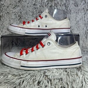 Converse All Star‎ Unisex Women’s 7 Mens 5 White Low Top Sneakers Rubber Laces